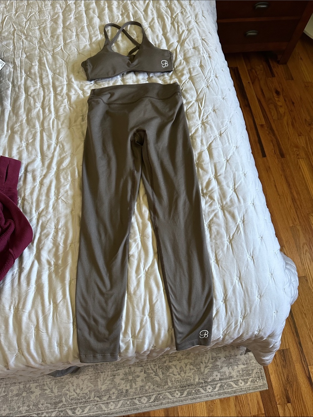Bombshell Sportswear Olive Brown Strappy Bralette and Leggings Set
